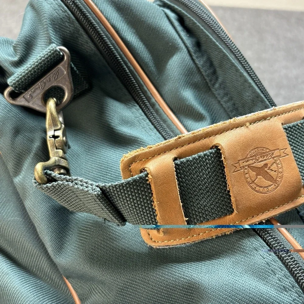 Vintage Eddie Bauer Canvas Leather Messenger Bag‎ Laptop Computer Case Strap